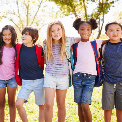 School children taking part in Dress Down Day for Cransley Hospice Trust